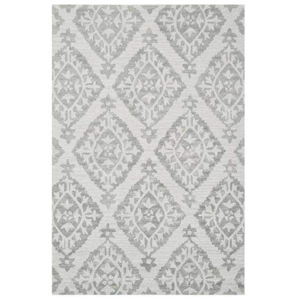 Safavieh 4 x 6 ft. Micro-Loop 200 Hand Tufted Small Rectangle Area Rug, Light Grey MLP210A-4 - main